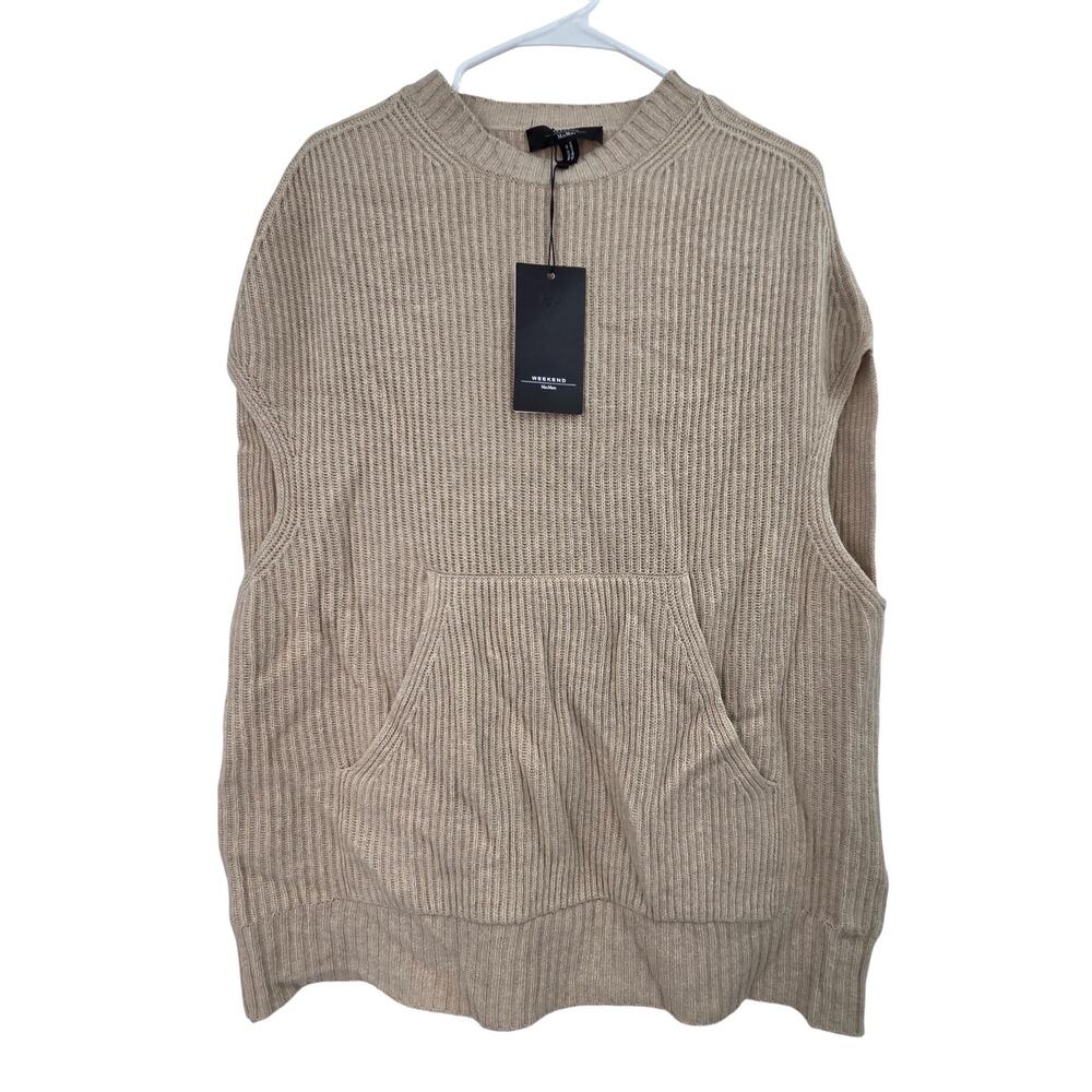 MAXMARA WEEKEND NEW SMALL CREW NECK KNIT KANGAROO POCKET SLEEVELESS SWEATER